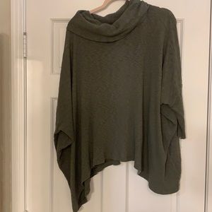 Free people beach olive flowy sweater- open back